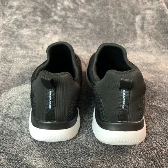 Skechers Sneaker Women’s Sz 7 Summits Black White Slip on - Picture 5 of 9